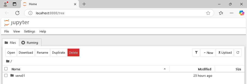 jupyter notebook起動直後