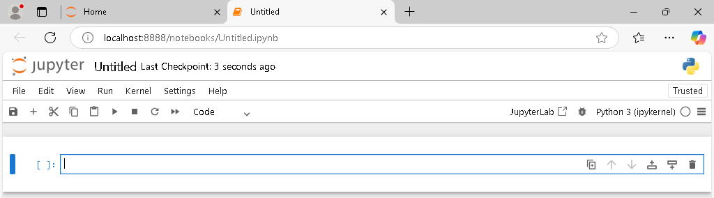 jupyter notebook コード編集画面